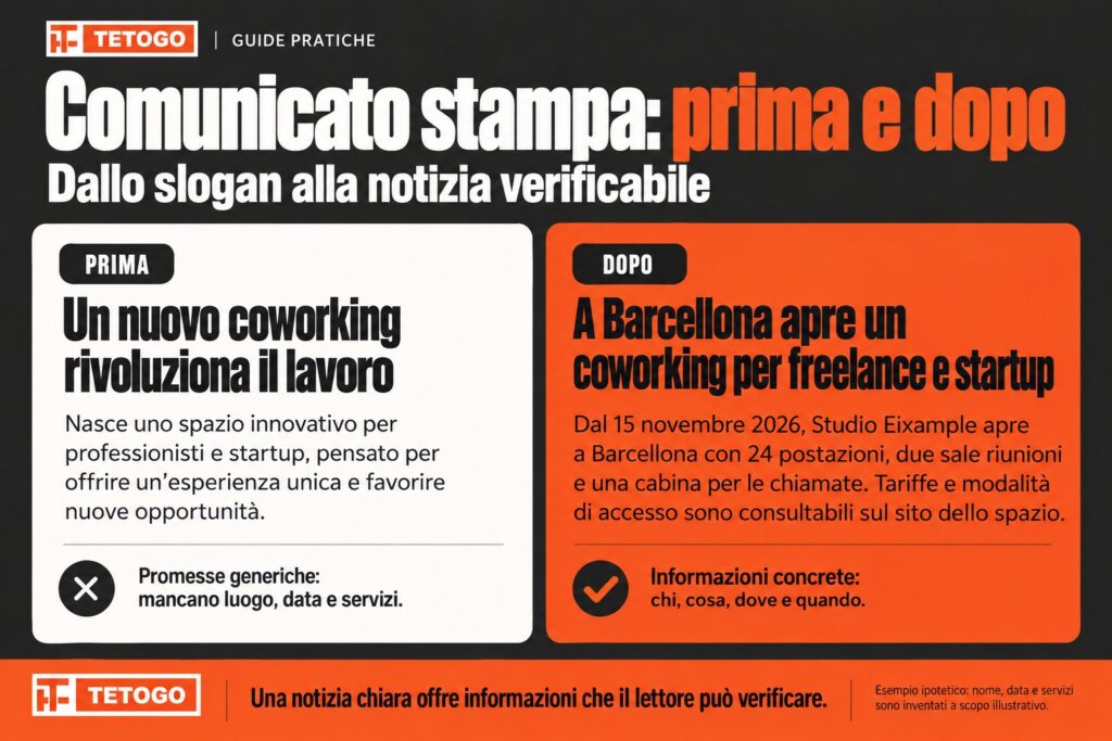 Esempio pratico di Comunicato Stampa Efficace